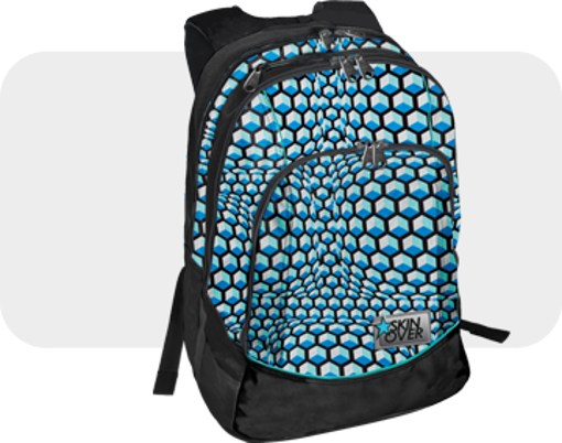 Immagine di ZAINO AMERICANO TEEN SKIN OVER A FANTASIA AZZURRO